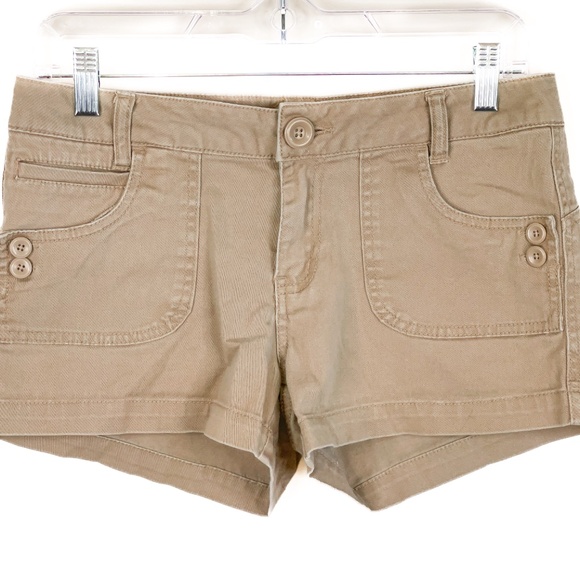 BeBop Tan Jean Shorts with Classic Style - Picture 1 of 7